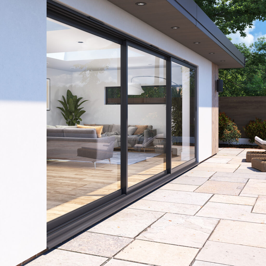 Modern bi-fold doors and sliding doors seamlessly opening homes to the outdoors while adding light, style, and value.